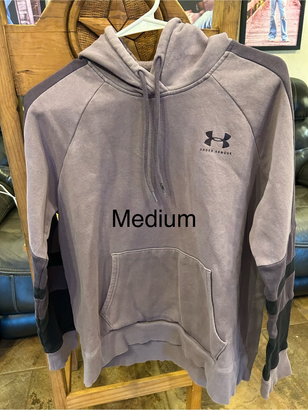 Under Armour Lavender Pullover Hoodie with Dark Sleeve Accents